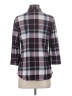 Eden & Olivia Plaid Purple Black 3/4 Sleeve Blouse Size S - photo 2