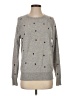 Aqua 100% Cashmere Polka Dots Gray Cashmere Pullover Sweater Size S - photo 1
