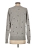 Aqua 100% Cashmere Polka Dots Gray Cashmere Pullover Sweater Size S - photo 2