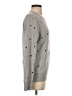 Aqua 100% Cashmere Polka Dots Gray Cashmere Pullover Sweater Size S - photo 4