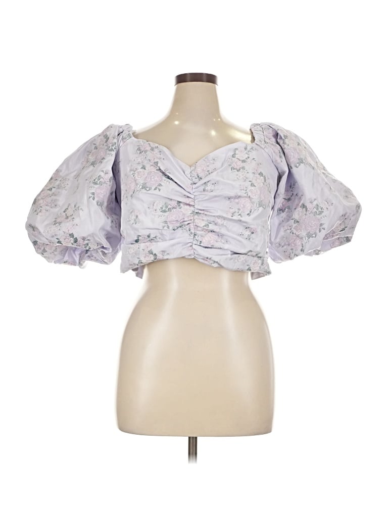 Express 3/4 Sleeve Blouse In Purple