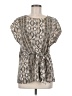Como Vintage Silver Short Sleeve Blouse Size M - photo 1