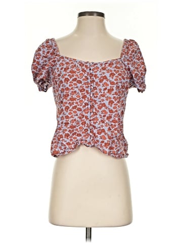 Madewell Button-Front Smocked-Back Top in Piccola Floral (view 1)