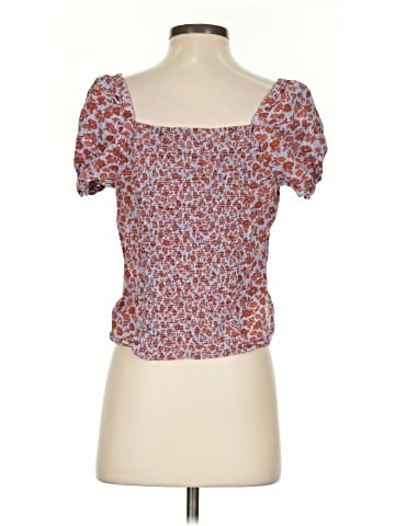 Madewell Button-Front Smocked-Back Top in Piccola Floral (view 2)
