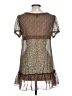 confess 100% Polyester Brown Short Sleeve Blouse Size L - photo 2