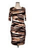 Connected Apparel Graphic Brown Casual Dress Size 14 - photo 1