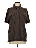 Express Brown Short Sleeve Button-Down Shirt Size L - photo 1