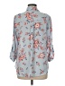 Iz Byer 100% Polyester Floral Blue 3/4 Sleeve Blouse Size M - photo 2