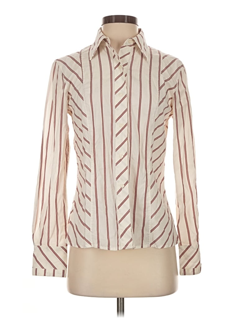 Pre-owned Perry Ellis Long Sleeve Blouse In Ivory