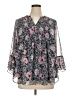 Charter Club 100% Polyester Floral Black 3/4 Sleeve Blouse Size 1X - photo 1