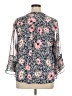 Charter Club 100% Polyester Floral Black 3/4 Sleeve Blouse Size 1X - photo 2