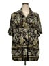 Teddi 100% Rayon Paisley Green Short Sleeve Blouse Size 3X - photo 1