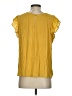Ann Taylor LOFT 100% Polyester Yellow Short Sleeve Blouse Size S - photo 2