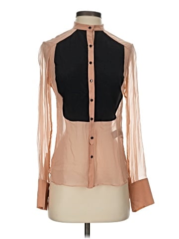 Elizabeth and James Long Sleeve Silk Top (view 1)