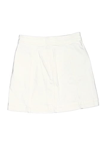 Madewell Stretch Denim A-Line Mini Skirt in Tile White: Button-Front Edition (view 2)