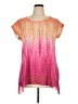 B.l.e.u. 100% Polyester Tie-dye Pink Short Sleeve Blouse Size XL - photo 1
