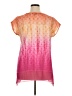 B.l.e.u. 100% Polyester Tie-dye Pink Short Sleeve Blouse Size XL - photo 2