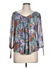 LC Lauren Conrad 100% Polyester Blue 3/4 Sleeve Blouse Size L - photo 1