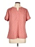 Unbranded 100% Polyester Polka Dots Pink Short Sleeve Blouse Size L - photo 1