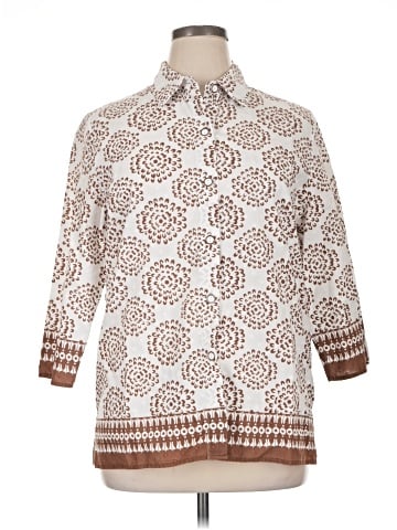 Draper's & Damon's 3/4 Sleeve Button-Down Shirt (view 1)