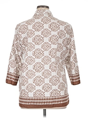 Draper's & Damon's 3/4 Sleeve Button-Down Shirt (view 2)