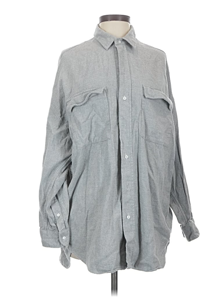 Pre-owned Frank & Eileen Long Sleeve Button Down Shirt In Gray