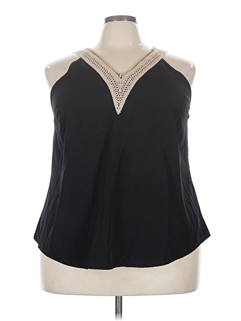 Pre-owned Unbranded Sleeveless Blouse In Black