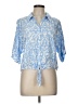 Ellen Tracy 100% Rayon Blue Short Sleeve Blouse Size L - photo 1