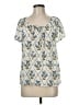CeCe 100% Polyester Ivory Short Sleeve Blouse Size M - photo 1