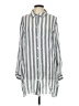 Blue Island Stripes Silver Long Sleeve Button-Down Shirt Size L - photo 1