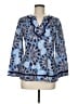 Charter Club Blue Long Sleeve Blouse Size 8 Petite - photo 1