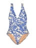 J.Crew Paisley Blue One Piece Swimsuit Size 4 - photo 1