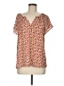 Ann Taylor LOFT 100% Polyester Orange Burgundy Short Sleeve Blouse Size M - photo 1