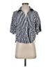 Zara Stripes Blue Short Sleeve Blouse Size XS - photo 1