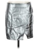 Lanston Metallic Silver Faux Leather Skirt Size S - photo 1