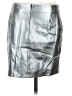 Lanston Metallic Silver Faux Leather Skirt Size S - photo 2