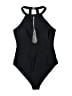 Unbranded Solid Black One Piece Swimsuit Size M - photo 1