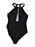 Unbranded Solid Black One Piece Swimsuit Size M - photo 2
