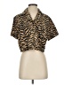 Assorted Brands Animal Print Gold Short Sleeve Blouse Size S (estimated) - photo 1