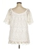 Adiva 100% Polyester Ivory Short Sleeve Blouse Size 1X - photo 2