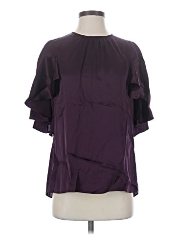 Elie Tahari Short Sleeve Silk Top (view 1)