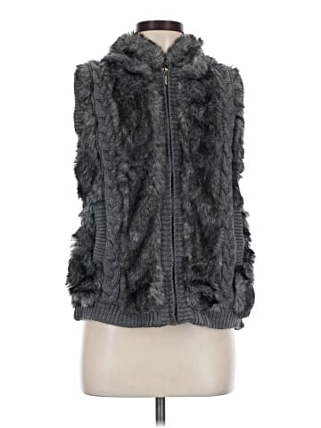 Green Tea Faux Fur Vest (view 1)