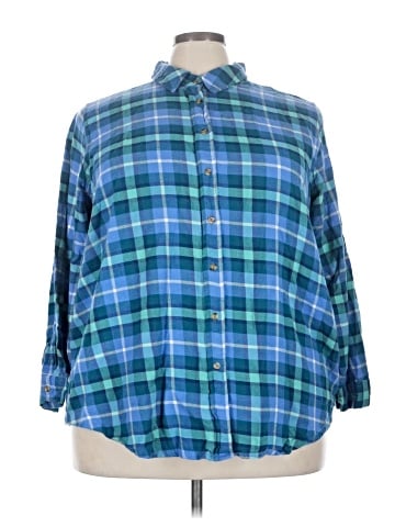 Woman Within 3/4 Sleeve Button-Down Shirt (view 1)