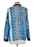 Bob Mackie Print Blue Long Sleeve Blouse Size L - photo 2