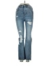 Express Hearts Blue Jeans Size 0R - photo 1