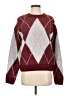 Essentiel Antwerp Argyle Burgundy Pullover Sweater Size S - photo 1