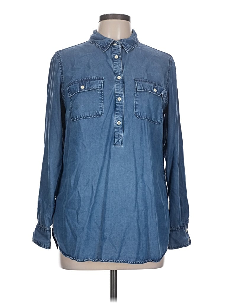 Pre-owned A New Day Long Sleeve Button Down Shirt In Blue