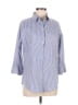 Gretchen Scott Designs Stripes Blue 3/4 Sleeve Button-Down Shirt Size M - photo 1