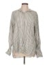 FRAME Stripes Gray Long Sleeve Blouse Size L - photo 1