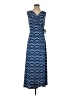 Susan Lawrence 100% Polyester Chevron-herringbone Blue Casual Dress Size S - photo 1